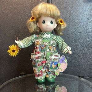 Presious moments Green and Multicolor Kids Doll